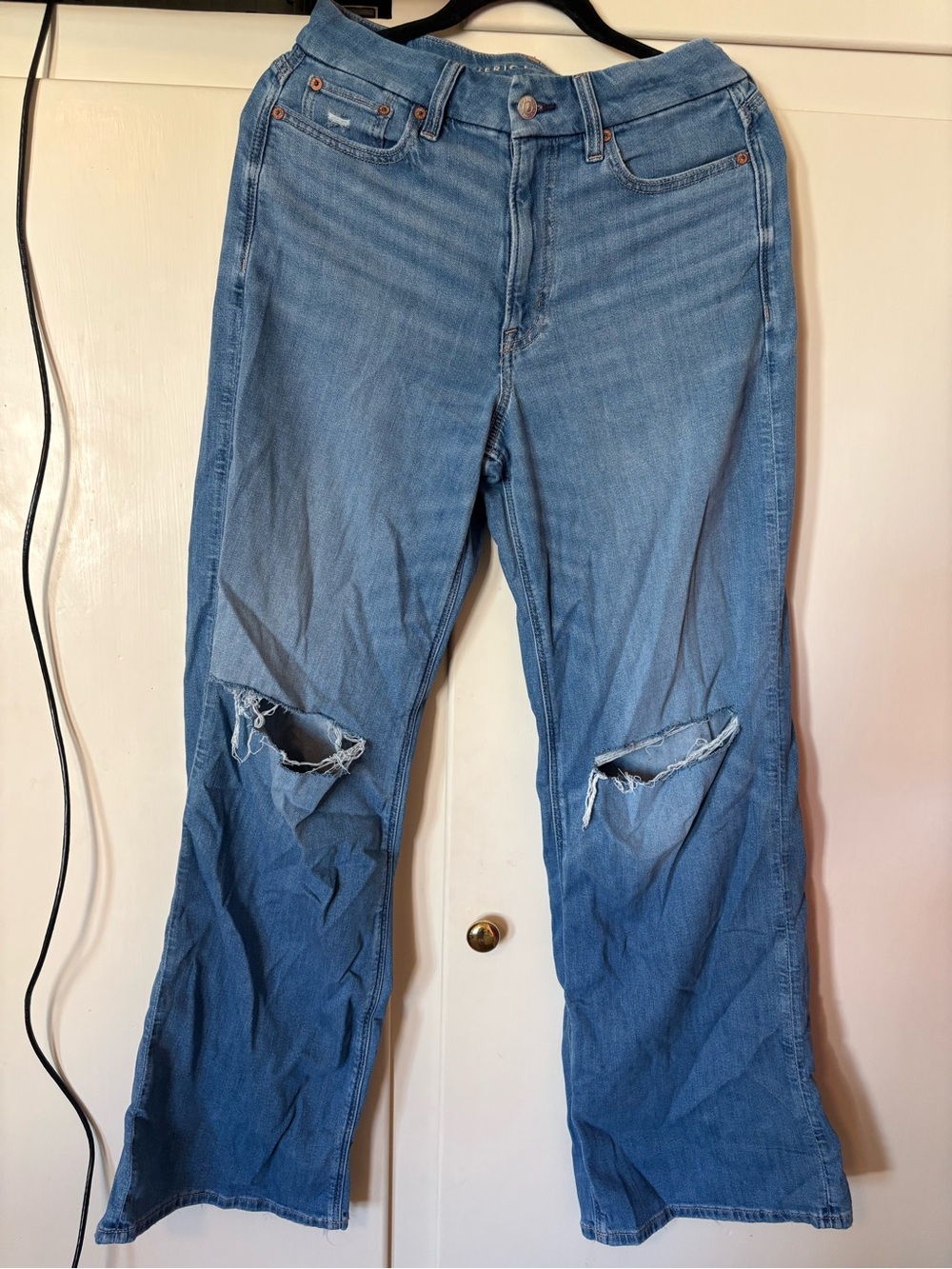 American Eagle stretch curvy super high rise long